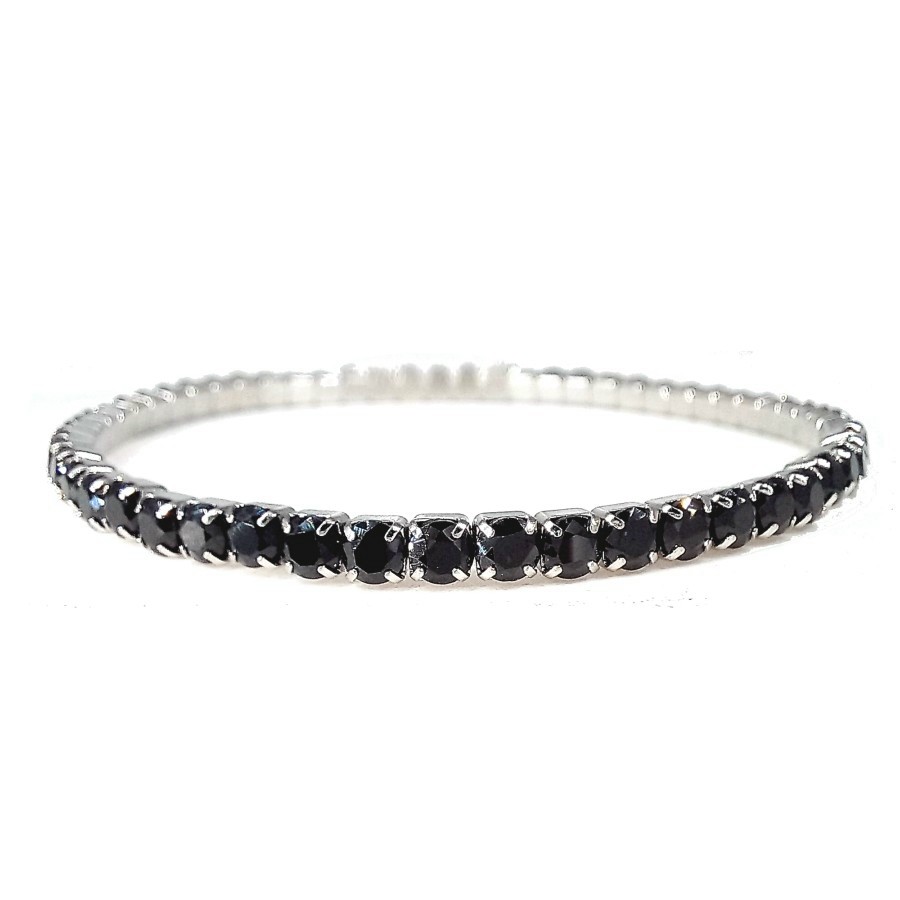Bracciale Tennis Elasticizzato | Base Acciaio Inossidabile | Crystal Elements 2,5 mm | 8 Colori - immagine 4