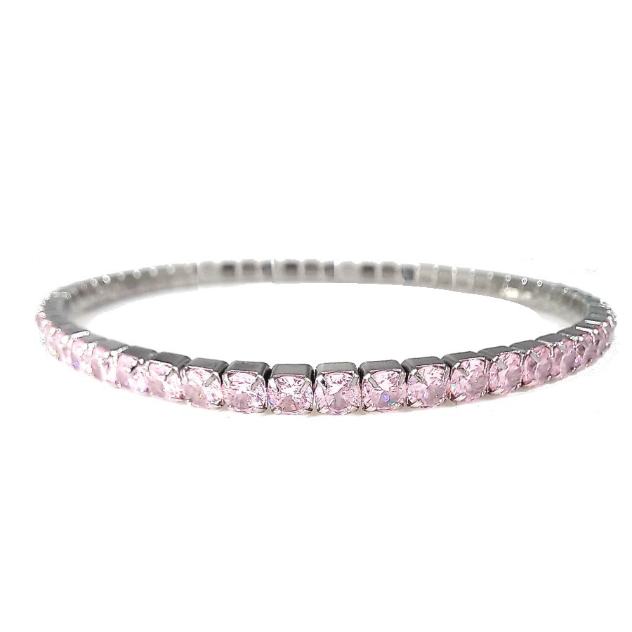 Bracciale Tennis Elasticizzato | Base Acciaio Inossidabile | Crystal Elements 2,5 mm | 8 Colori - immagine 5
