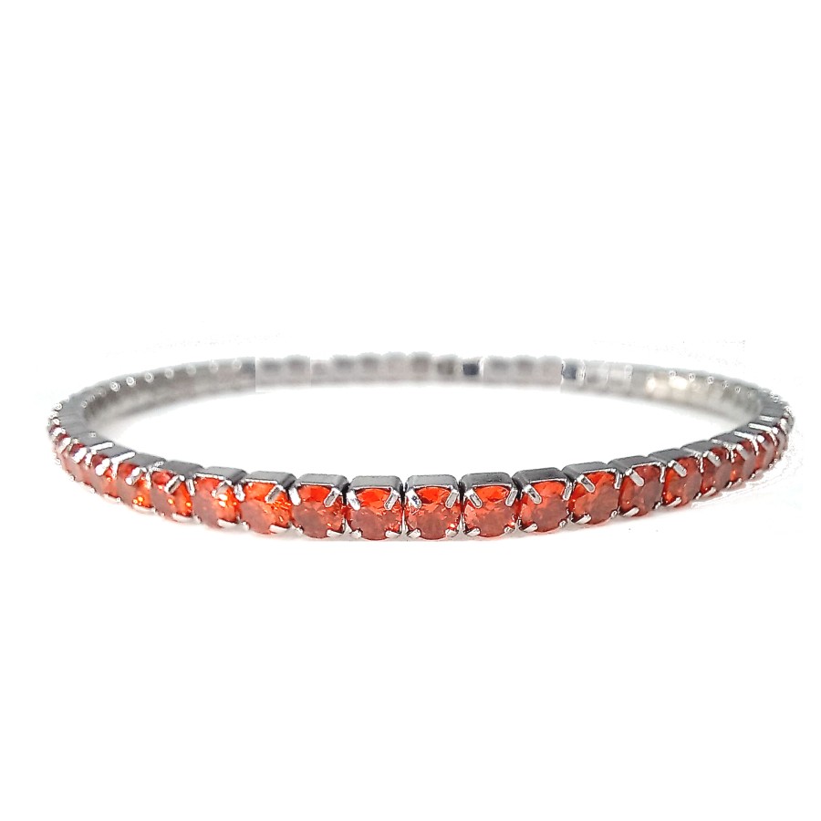 Bracciale Tennis Elasticizzato | Base Acciaio Inossidabile | Crystal Elements 2,5 mm | 8 Colori - immagine 6