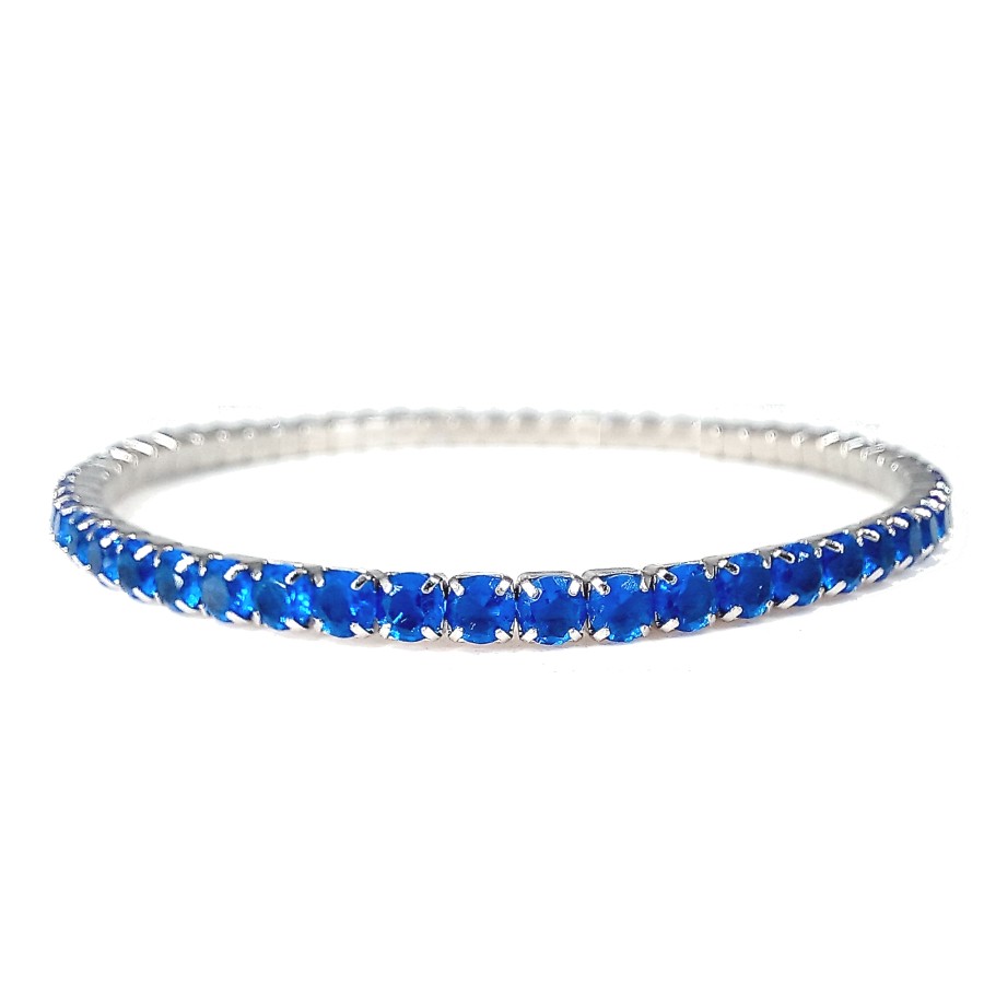 Bracciale Tennis Elasticizzato | Base Acciaio Inossidabile | Crystal Elements 2,5 mm | 8 Colori - immagine 8