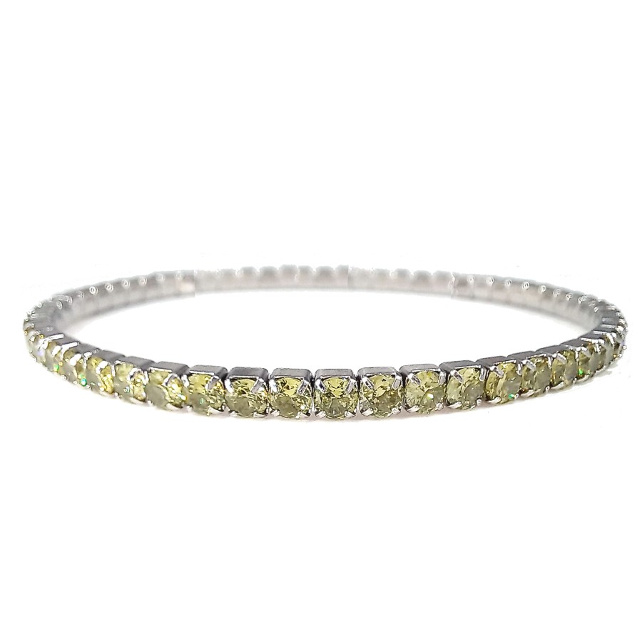 Bracciale Tennis Elasticizzato | Base Acciaio Inossidabile | Crystal Elements 2,5 mm | 8 Colori - immagine 9